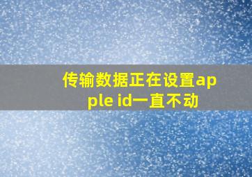 传输数据正在设置apple id一直不动